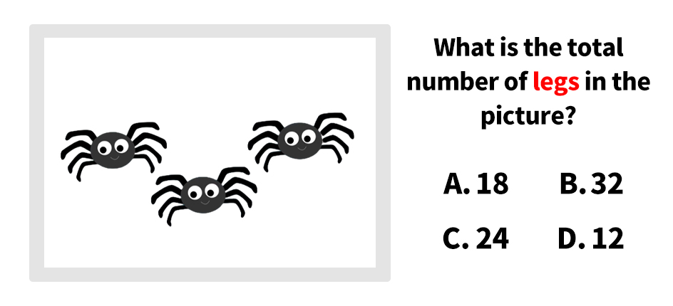 Look closely at the image provided. What is the total number of legs in the picture?